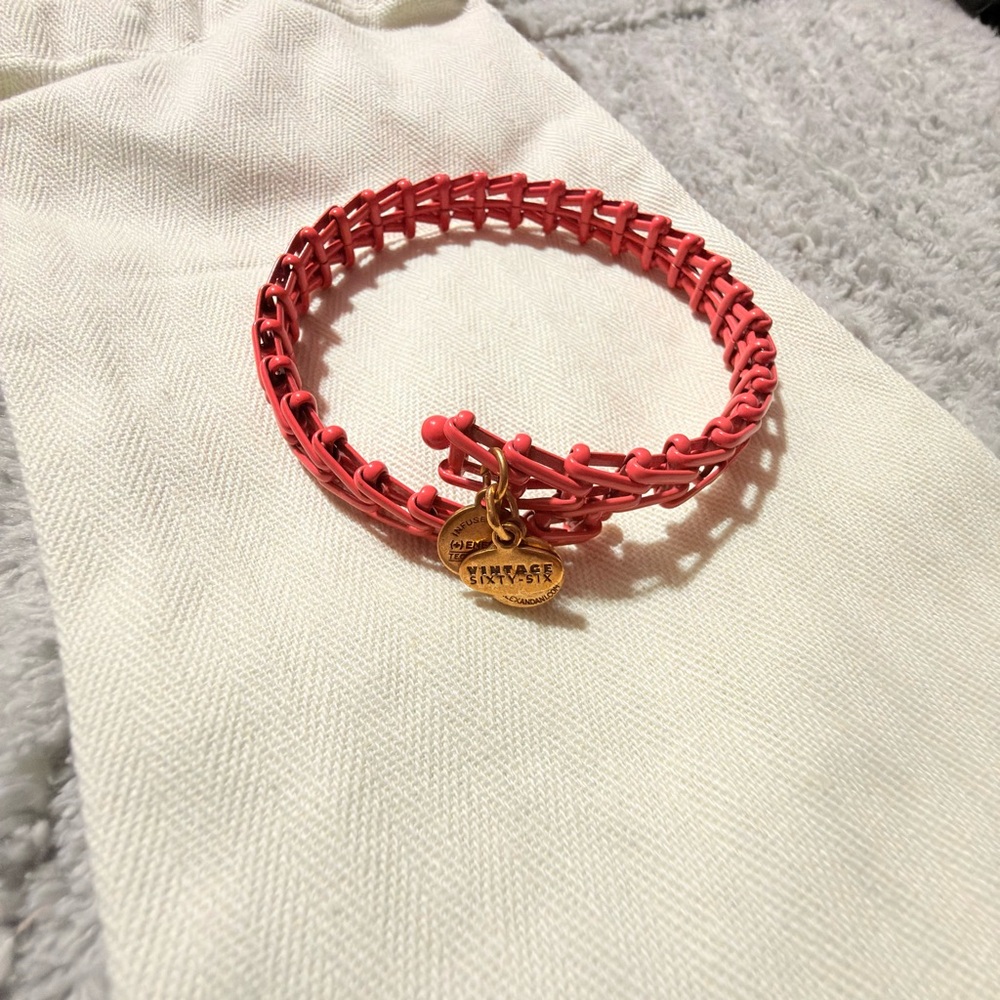 ALEX AND ANI Red-Pink Gypsy Wrap Bracelet  66 Collection Adjustable